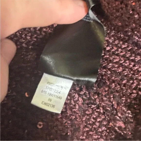 White House Black Market Breathable Light Burgundy Sequin Cardigan size XS - Picture 7 of 8